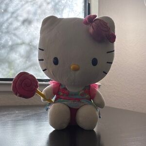 Hello Kitty Plush with Pink Bow and Lollipop